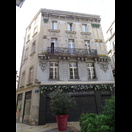 Eine der wenigen farbigen Fassaden